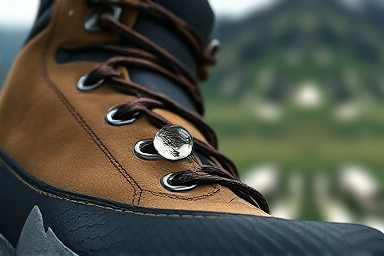 Waterproof hiking boot with water beading off.